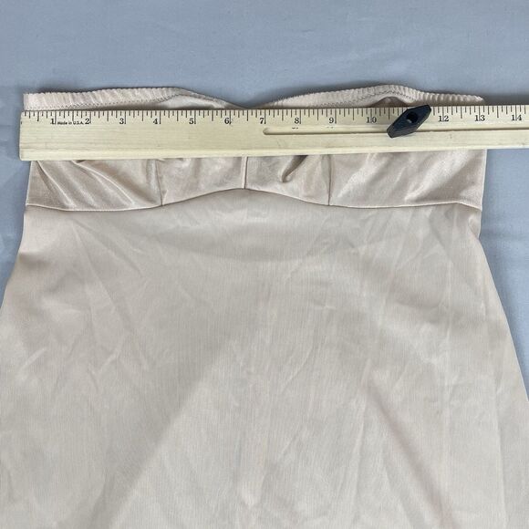 Gossard Strapless Full Slip Women’s 34 Beige Tan Nylon Lace Pintucks Vintage - Picture 9 of 14